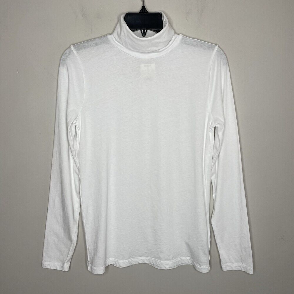 J.CREW Tissue Turtleneck Women XS Crisp White NEW Lightweight Top BB748